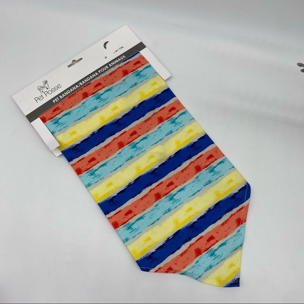 Pet Bandana in colorful stripes size L/XL NEW